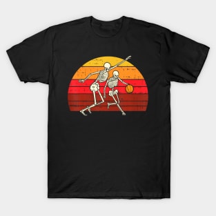 Skeleton Playing Basketball  Halloween Sport T-Shirt